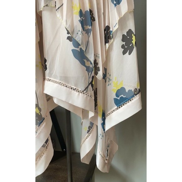 Self-Portrait Asymmetric High Neck Floral Dress 0 - Picture 10 of 12